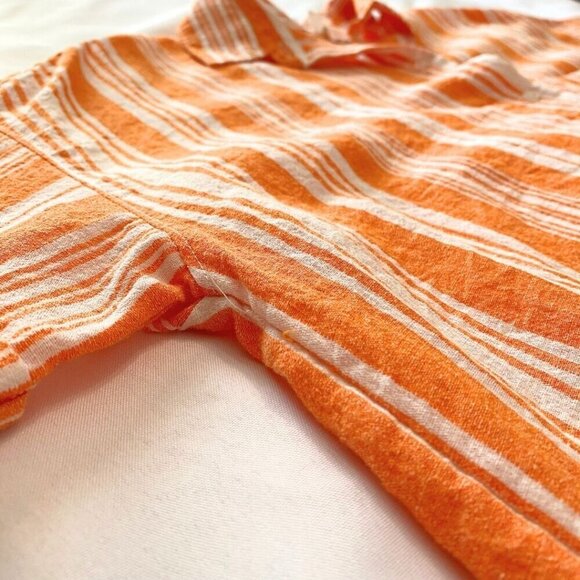 LEMLEM BY LIYA KEBEDE X H&M WHITE ORANGE STRIPED HIGH LOW SHIRT DRESS - XS/S - Picture 7 of 9